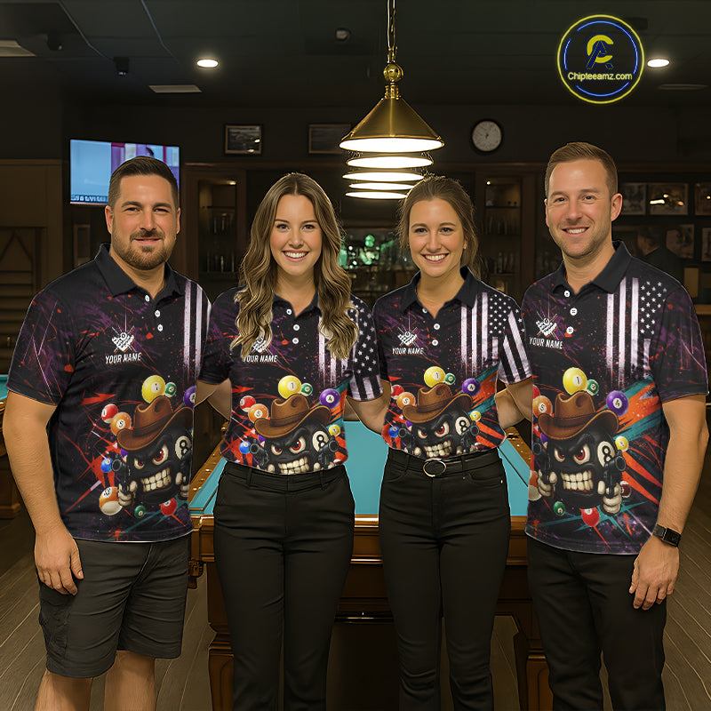 Funny 8 Ball Pool Graffiti Style Billiard Shirt For Men Custom Billiard Team Jersey Outfit TDM5548