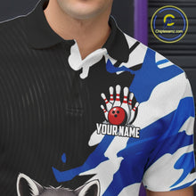 Load image into Gallery viewer, Person wearing a sports jersey with a bowling design and customizable text.