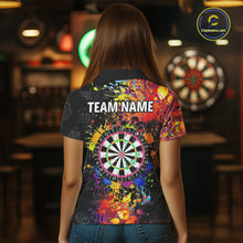 Load image into Gallery viewer, Grunge Colorful Paint Women Dart Shirts With Pocket Custom Darts Team Jersey TDM1894