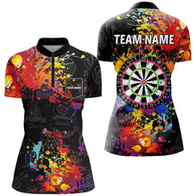 Load image into Gallery viewer, Grunge Colorful Paint Women Dart Shirts With Pocket Custom Darts Team Jersey TDM1894