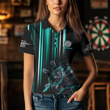 Load image into Gallery viewer, Turquoise Throwing Skills Loading Custom Dart Shirt For Women, Pocket Option TDM3789