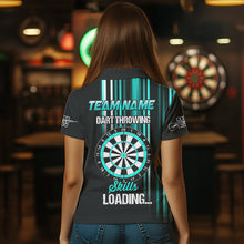 Load image into Gallery viewer, Turquoise Throwing Skills Loading Custom Dart Shirt For Women, Pocket Option TDM3789
