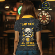 Load image into Gallery viewer, Funny Darts And Beer Aim For Fun Drink For Cheer Custom Skull Dart Shirt For Women, Dart Team Jersey TDM4878