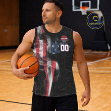 Load image into Gallery viewer, American Flag Smoke Basketball Shirt Custom Name &amp; Number Patriotic Basketball Team Jersey TDM5801