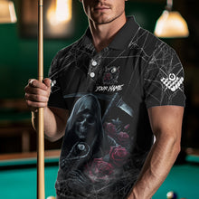Load image into Gallery viewer, Grim Reaper 8 Ball Pool Roses Men's Billiard Shirt Custom Billiard Jersey, Billiard Team Shirts TDM3796