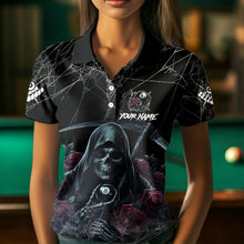 Load image into Gallery viewer, Grim Reaper 8 Ball Pool Roses Women's Billiard Shirt Custom Billiard Jersey, Billiard Team Shirts TDM3796