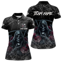 Load image into Gallery viewer, Grim Reaper 8 Ball Pool Roses Women's Billiard Shirt Custom Billiard Jersey, Billiard Team Shirts TDM3796