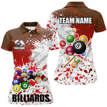 Load image into Gallery viewer, Personalized Red Billiard Balls Paint Splash Women Billiard Shirts, 3D Billiard Jerseys Attire TDM1692
