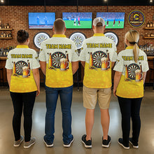 Load image into Gallery viewer, Personalized Yellow Funny Darts And Beer Women Dart Shirts, Drinking Darts Team Jerseys, Dart Gifts TDM2609