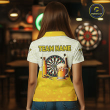 Load image into Gallery viewer, Personalized Yellow Funny Darts And Beer Women Dart Shirts, Drinking Darts Team Jerseys, Dart Gifts TDM2609