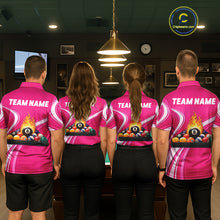 Load image into Gallery viewer, Personalized Pink Billiard Jersey For Women Custom Flame 8 Ball Pool Billiard Shirt Polo &amp; 1/4 Zip TDM5814