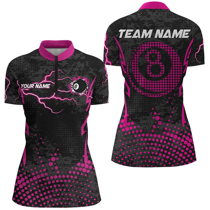 Personalized Pink 8 Ball Point Billiard Women Jerseys Shirts Best Custom Billiards Apparel Clothing TDM1911