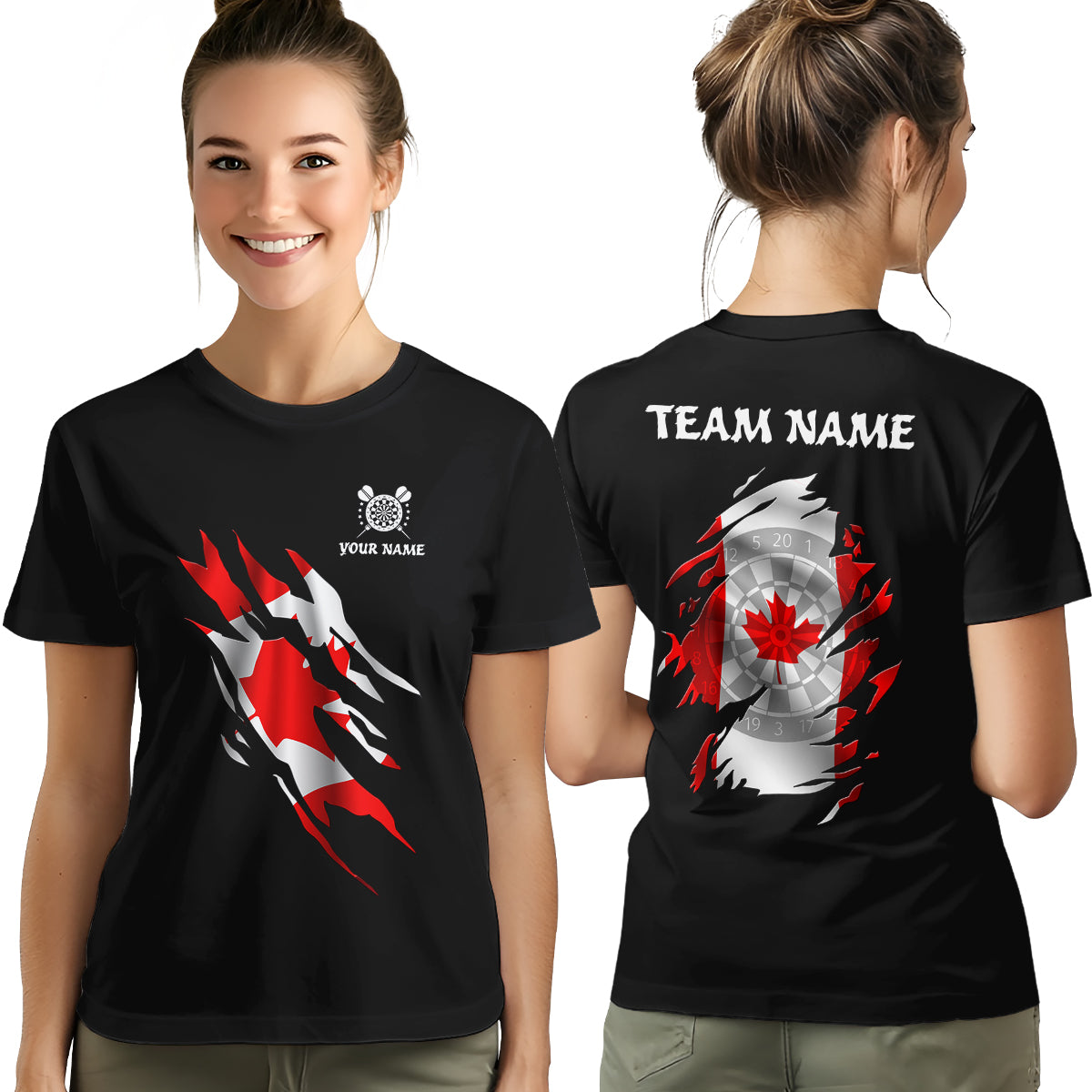 Canada Flag Darts T-Shirts Custom Patriotic Darts Team Shirts, Darts Lover Shirts Gifts TDM3928