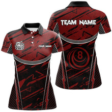 Load image into Gallery viewer, Personalized Red Grunge Billiard Shirts For Women Custom Billiards Ball 8 Jerseys Team Shirts TDM1928