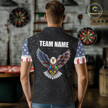 Load image into Gallery viewer, Personalized Grunge US Flag Eagle Darts Shirt For Men, Patriotic Darts Team Jersey Polo &amp; 1/4 Zip TDM5831