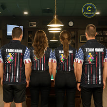 Load image into Gallery viewer, Personalized Grunge American Flag Women's Billiard Shirt Custom 9 Ball Pool Billiard Team Jersey TDM5832