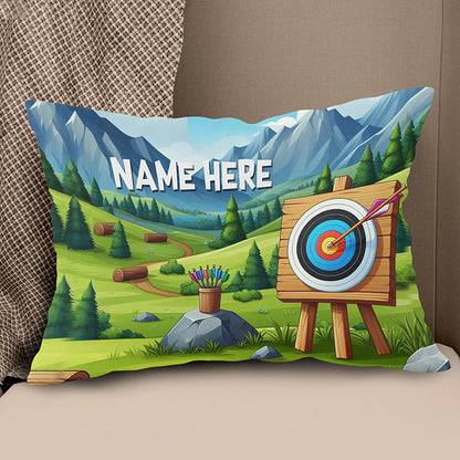 Funny Cartoon Archery Throw Pillow Personalized Archery Decorative Gifts TDM0838