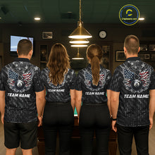 Load image into Gallery viewer, Black US Flag 8 Ball Pool Wings Billiard Shirt For Men Custom Billiard Team Jersey Polo &amp; 1/4 Zip TDM5977