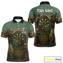 Load image into Gallery viewer, Funny Zombie Darts Shirt For Men Custom Darts Jerseys Team Polo &amp; Quarter Zip, Darts Gifts TDM4282