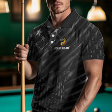 Load image into Gallery viewer, Black US Flag Ying And Yang 8 Ball &amp; 9 Ball Custom Billiard Shirts For Men Funny Billiard Jerseys  TDM3357