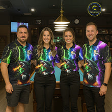 Load image into Gallery viewer, Colorful Lightning Shark 8 &amp; 9 Ball Billiard Shirt For Men Custom Pool Team Jersey Polo &amp; 1/4 Zip TDM5985