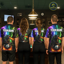 Load image into Gallery viewer, Colorful Lightning 8 Ball Wolf Billiard Shirt For Men Custom Pool Team Jersey Polo &amp; 1/4 Zip TDM5987