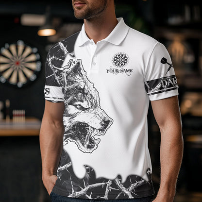 White Black Thorny Camo Wolf Dart Shirts For Men Custom Camouflage Dart Team Shirt Dart Jerseys TDM3815