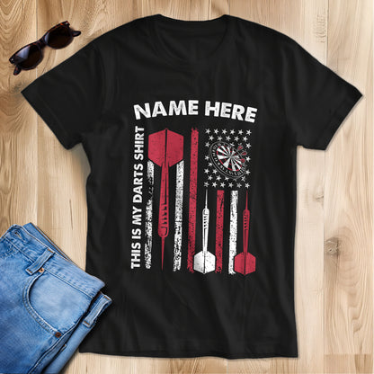 This Is My Darts Shirts Custom Grunge American Flag Darts T-Shirts, Gifts For Dart Player TDM3948
