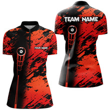 Load image into Gallery viewer, Personalized Billiard Tournament Jerseys Shirts For Women, Best 8 Ball Billiard Shirts For Team | Red TDM1943