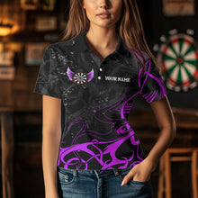 Load image into Gallery viewer, Purple Arrow Wings Custom Darts Shirt For Women, Darts Jerseys Pocket Option TDM3669