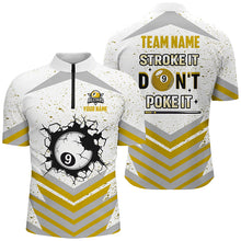 Load image into Gallery viewer, Personalized Stroke It Don't Poke It 9 Ball Pool Shirts For Men Custom Funny Billiard Team Jersey TDM1578