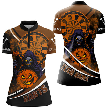 Grim Reaper Funny Dartboard Face Custom Halloween Orange Dart Shirts,  Halloween Dart Jersey TDM2664