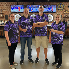 Load image into Gallery viewer, Custom Purple Dartboard Cobra Snake Lightning Darts Shirt For Men, Dart Team Jersey Polo &amp; 1/4 Zip TDM6016