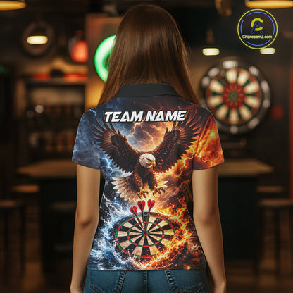 Personalized Eagle Water Fire Darts Shirt For Women, Lightning Darts Jersey Team Polo & 1/4 Zip TDM6019