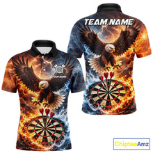 Load image into Gallery viewer, Personalized Eagle Water Fire Darts Shirt For Men, Lightning Darts Jersey Team Polo &amp; 1/4 Zip TDM6019