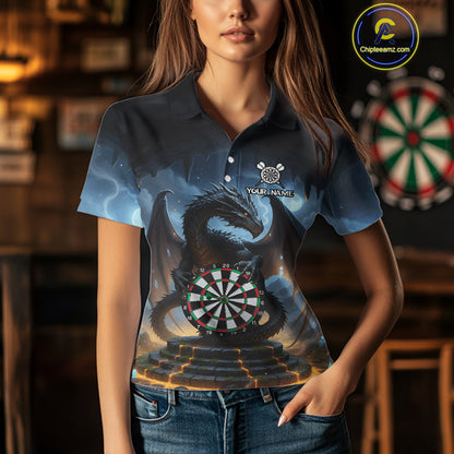 Personalized Dragon Darts Shirt For Women Custom Darts League Shirt Team Jersey Polo & Quarter Zip TDM4737
