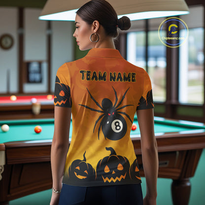Personalized Funny Spider 8 Ball Pool Billiard Shirt For Women Custom Halloween Billiard Team Jersey TDM4511