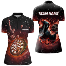 Load image into Gallery viewer, Personalized  Grim Reaper Fire Dart Shirts For Women Custom Darts League Team Jerseys TDM2918