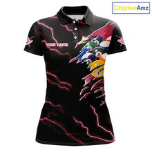 Load image into Gallery viewer, Red 8 Ball Lightning Thunder Cobra Snake Billiard Shirt For Women Custom Pool Team Jersey TDM5874
