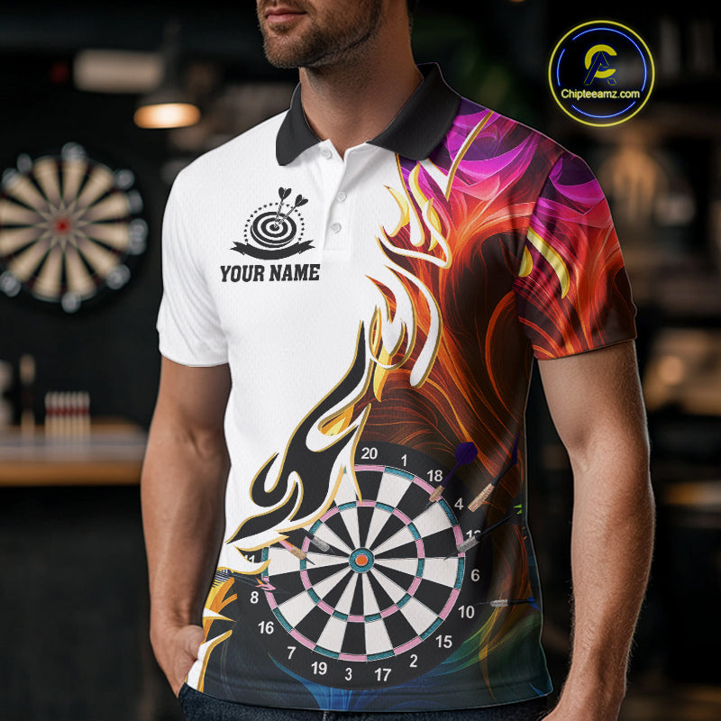 Personalized Colorful Flaming Darts Jersey For Men Custom Darts Team Shirts Polo & Quarter Zip TDM4514