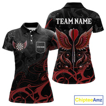 Load image into Gallery viewer, Black And Red Custom Wings Darts Shirts For Women, Darts Jersey Pocket Option TDM3839