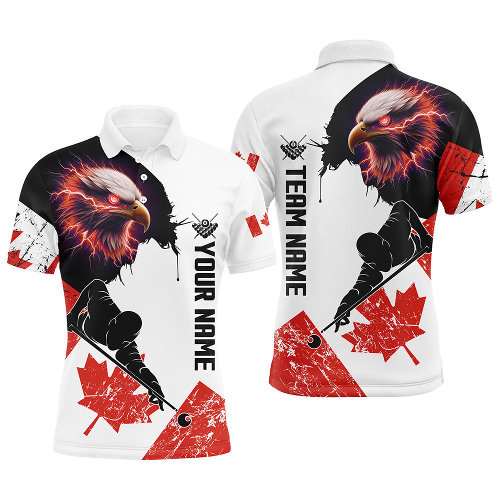 Personalized Eagle Canada Flag Billiard Player Shirts For Men Custom Patriotic Billiard Jerseys TDM1965