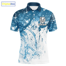 Load image into Gallery viewer, Personalized Blue Grunge Darts Jerseys For Men Custom Darts Team Shirts Polo &amp; Quarter Zip TDM5895