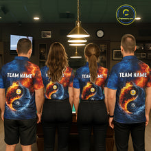 Load image into Gallery viewer, Personalized Water And Fire 8 Ball &amp; 9 Ball Billiard Shirt For Women, Pool Team Jersey Polo &amp; 1/4 Zip TDM6297