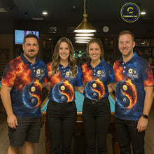 Load image into Gallery viewer, Personalized Water And Fire 8 Ball &amp; 9 Ball Billiard Shirt For Women, Pool Team Jersey Polo &amp; 1/4 Zip TDM6297