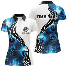 Load image into Gallery viewer, Personalized Blue 8 Ball Pool Thunder Lightning Custom Women Billiard Shirts Billiard Team Jerseys TDM1781