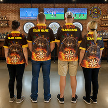 Load image into Gallery viewer, Personalized Fire Flame Wolf Darts Shirt For Women Custom Darts Jersey Team Polo &amp; Quarter Zip TDM6314