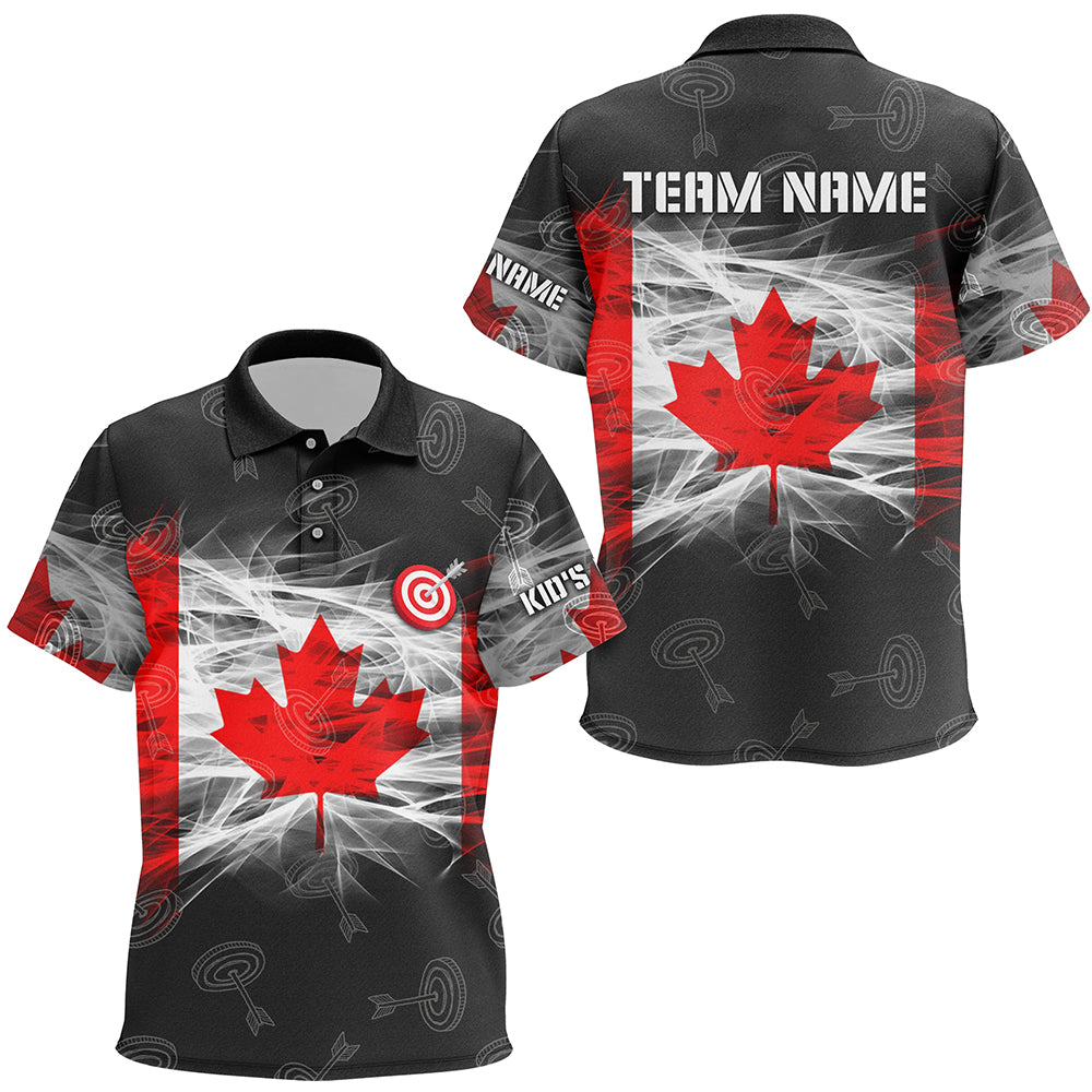 Personalized Archery Canada Flag Polo Shirts For Kid Custom Canadian Archery Shirts For Patriot TDM0710