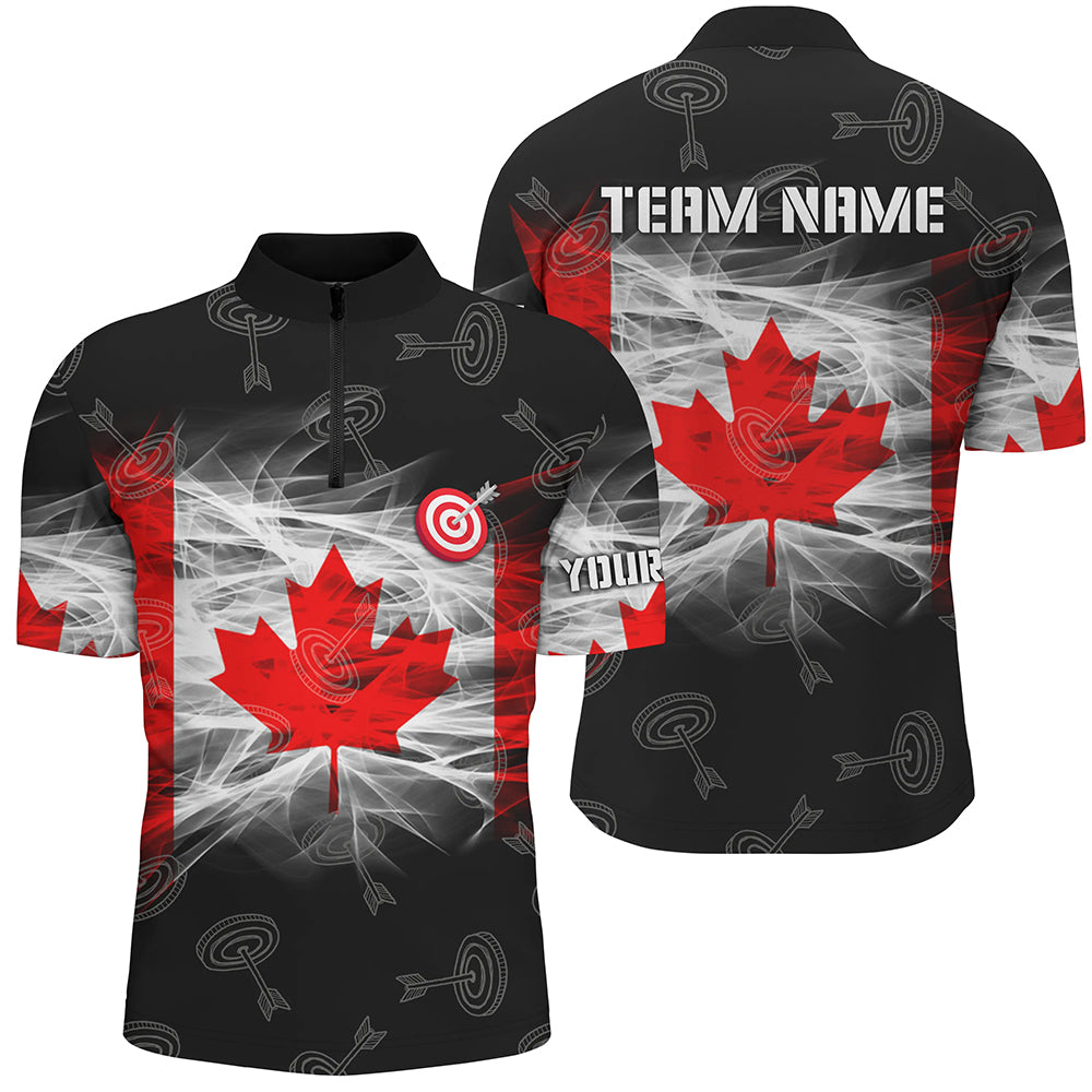 Personalized Archery Canada Flag Men Quarter-Zip Shirt Canadian Archery Shirts For Patriot TDM0710