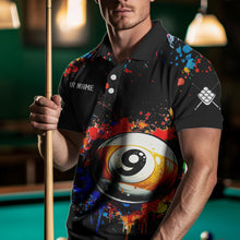 Load image into Gallery viewer, Funny 9 Ball Pool Colorful Paint Splash Custom Billiard Shirt For Men, Billiard Team Jersey | Black TDM3702